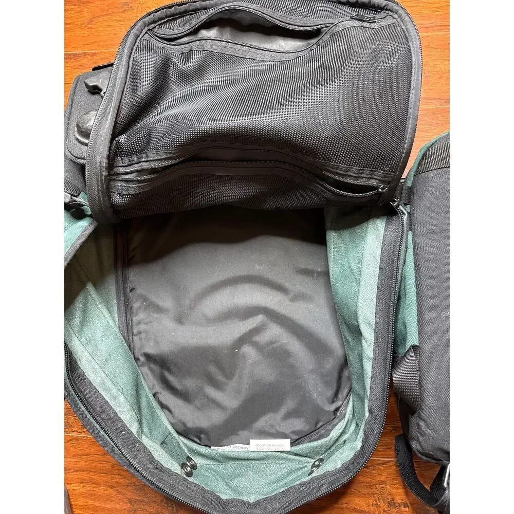 L.L. Bean Wheeled Convertible 21” Luggage Green Black With Day Bag